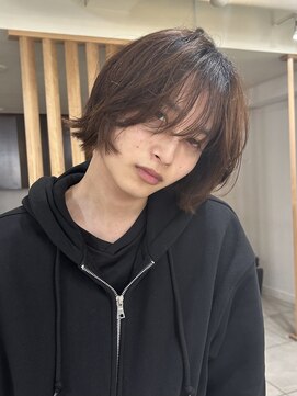 メゾンアクア 表参道(Maison ACQUA) =メンズボブ/ダークアッシュ/ニュアンスパーマ/メンズウルフ