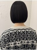 ぱつっとラインの可愛い切りっぱなしボブ
