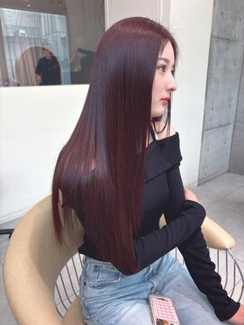 ロンドメリア 天神大名店(Lond Melia) イメチェンヘアスタイル美髪のススメワイドバングブルーブラック