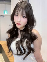 アルバム 銀座(ALBUM GINZA)&nbsp;暗めカラーロンググレージュ韓国ヘア顔周りレイヤー_F1015