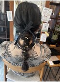 編みおろしヘア