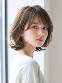 前髪顔まわりカット/外ハネボブ/丸みボブ/ショートボブ