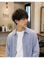 MEN's Baguz MEN'Sカット/ MEN'Sパーマ/ MEN'Sカラー 無造作ウェーブ束感メンズマッシュ韓国風ニュアンスパーマ