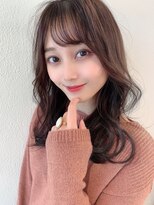 アフロート ディル(AFLOAT D'L)&nbsp;◎大人かわいい/前髪/ココアブラウン/フリンジウェーブ/艶カラー