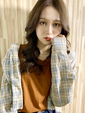 ブゾン(buZon) 【buZonブゾン】ウェーブミディ×アッシュベージュ