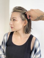 インナーカラー外ハネボブダブルカラーケアブリーチハイライト