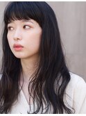 セミロング×ウェーブ×ウェット
