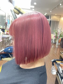 ヘアーピース(Hair Peace) ハイトーンピンクボブ