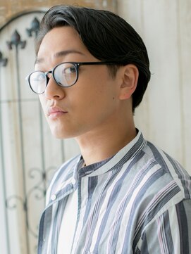 モッズヘアー メン 戸田公園店(mod's hair men) 七三分けオールバック黒髪モテセミウェットスタイルe戸田公園