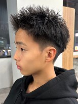 エルマーク 梅田(L-MARK)&nbsp;アップバングツーブロックバーバーフェードツイストメッシュ