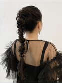 人気のポニーテール編みおろしヘアアレンジ