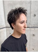 スパイキーショート　メンズショート　アップバング