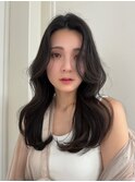 小顔外ハネミディアムアッシュ20代30代40代くびれミディ韓国ヘア