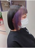#PINQ　#ぷつっとボブ　#インナーカラー