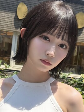 アビー(ABBEY3) シースルミニマルボブショート顔まわり外ハネ切りっぱなしボブ