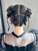 アルバム 池袋(ALBUM)&nbsp;ミディアム大人ガーリーおくれ毛前髪カット_ba575302