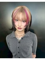 ヌル 原宿店(Null) ルーツカラー/ケアブリーチデザインカラー/姫レイヤー/ウルフ