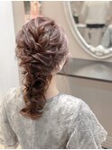 ルーズ編み込み、編みおろし　ヘアセット