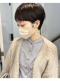 大人可愛い/ココアベージュ/グレージュカラー/ボブウルフ/黒髪