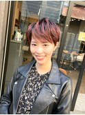 クールな印象！カシスレッドハイライト