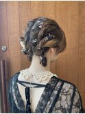 編み込みツインヘアアレンジ