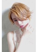 シルキーベージュ/斜めバング/グレージュカラー/デザインカラー