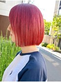 say.ブリーチハイトーンカラーベビーピンクレッド表参道ミニボブ
