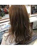 くすみベージュ夏カラー*韓国風巻き*ロングヘア大人可愛い