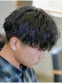 波巻きパーマメンズパーマメンズヘアツーブロックツイストパーマ