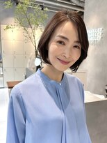 大人世代グラデーションボブ柔らかブラウン白髪染め