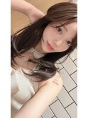 ゆうあ_黒髪小顔オリーブグレーココアベージュクラゲヘアー