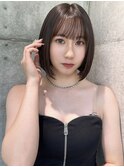黒髪カタログオリーブグレーココアベージュ小顔に見せるヘア博多