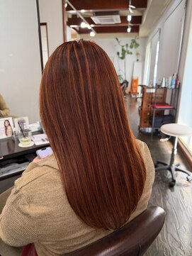 ラリュエル 江曽島店(La Ruelle.) ハイライトカラー　オレンジカラー