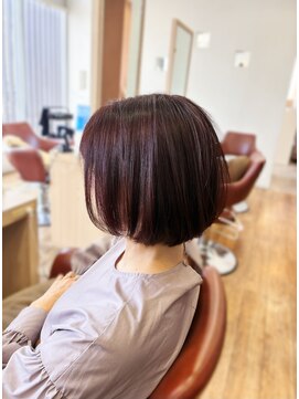 アトリエファゴ ハナミズキ店 【Chikano】ブリーチなし春ピンクボブ