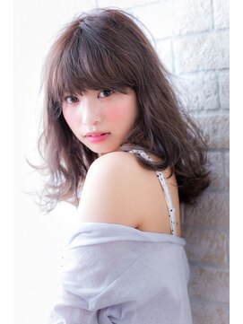 ヘアーアートシフォン 池袋西口店(Hair art chiffon) 簡単スタイリング伸ばしかけルーズフェザーロングボルドーカール