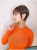 ショート×ハイライト白髪ぼかし×マチルダボブ[心斎橋]