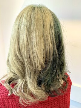 ロアールメイ(LOAOL mei) ツートンカラー／ダークグリーン／イエローグリーン