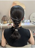 ミディアムアレンジ♪艶々タイト編み下ろし