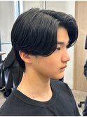 センターパートニュアンスパーマ韓国カルマパーマコンマヘア