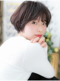 ★くせ毛風黒髪マッシュルームヘアひし形ショート30代40代★10