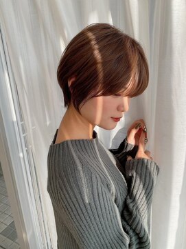 ビームズ ヘアー ブラン(Bee ms HAIR Blanc+) 小顔見せショートベージュカラーブリーチしない透明感カラー