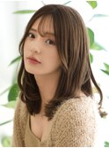 シースルー小顔前髪似合わせカット秋色
