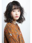 大人カジュアルウェーブ デジタルパーマ　ロブ　ふわミディ
