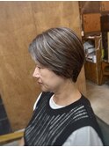 【山本智文】脱白髪染めハイライトショートカット
