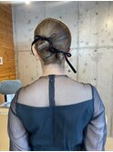 ツインアレンジ　結婚式ヘアセット