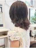 白髪染め白髪ぼかし大人かわいいミディアムショートボブ40代50代
