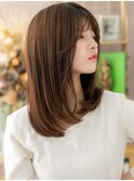 ★顔周りレイヤーカット美髪ナチュラルストレート30代40代★1