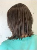 くびれボブ◎ミディアムレイヤー髪質改善チャコールグレー本厚木