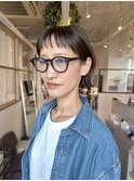 【東大阪布施】メガネが似合うベビーバングボブ