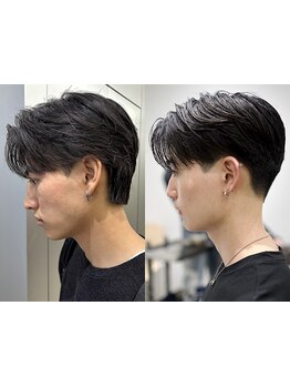 プライベート空間で仕事終わりもリラックスを*洗練されたメンズセンターパートが得意〔ニュアンスパーマ〕